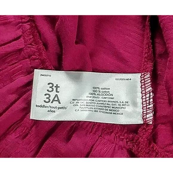 Carter's Toddler Girls Long Sleeve Peplum Hem Purple Size 3T - Picture 5 of 8